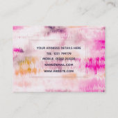 Moderne Gefärbte Krawatte Abstrakt Rosa Visitenkarte (Rückseite)