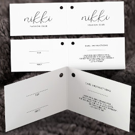 Moderne geflochtene White Clothing Price Hang Tag