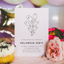 Moderne Geister Halloween-Party Minimale Einladung