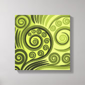 Moderne, gelb-grüne Fern-Linse Leinwand Print (Vorderseite)