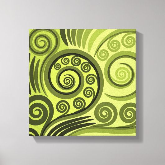 Moderne, gelb-grüne Fern-Linse Leinwand Print (Vorderseite)