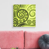 Moderne, gelb-grüne Fern-Linse Leinwand Print (Insitu (Wohnzimmer))