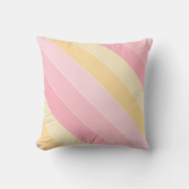 Moderne, gelb rosa weiße Streifen Stilvorlage Kissen