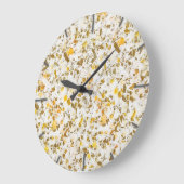 Moderne Gelb- und Goldflecken Terrazzo Muster Große Wanduhr (Winkel)