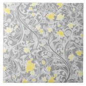 Moderne Gelb- und Graublüten, Wirbel Fliese (Vorderseite)