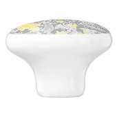 Moderne Gelb- und Graublüten, Wirbel Keramikknauf (Seitenansicht)