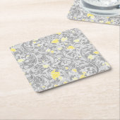 Moderne Gelb- und Graublüten, Wirbel Rechteckiger Pappuntersetzer (angewinkelt)