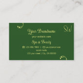 Moderne Gelb- und Grüntöne Verziert mit Monogramm Visitenkarte (Rückseite)