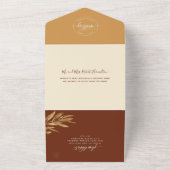 Moderne Gelb- und Rosthochzeit mit Perforation von All In One Einladung (Außenbereich)