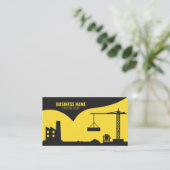 Moderne Gelb- und Schwarzbaustandort-Silhouette Visitenkarte (Stehend Vorderseite)