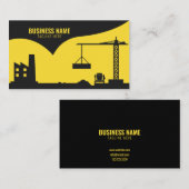 Moderne Gelb- und Schwarzbaustandort-Silhouette Visitenkarte (Vorne/Hinten)