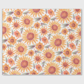 Moderne Gelb- und Zahnspaltereien für Sonnenblumen Geschenkpapier (Flach)