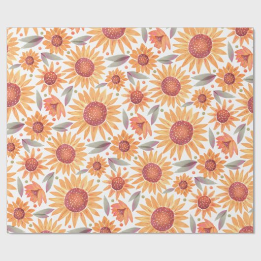 Moderne Gelb- und Zahnspaltereien für Sonnenblumen Geschenkpapier (Flach)