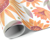 Moderne Gelb- und Zahnspaltereien für Sonnenblumen Geschenkpapier (Rolleneckpunkt)