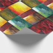 Moderne Gelbblau-grüne Farbe Abstrakt Geschenkpapier (Ecke)