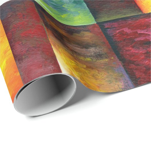 Moderne Gelbblau-grüne Farbe Abstrakt Geschenkpapier (Rolleneckpunkt)