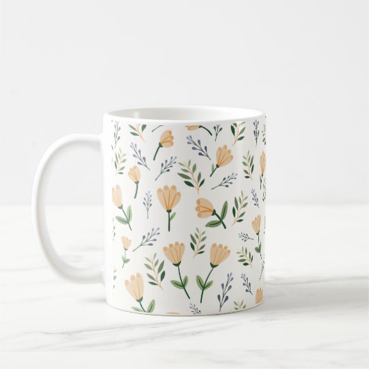 Moderne Gelbblume Kaffeetasse (Links)