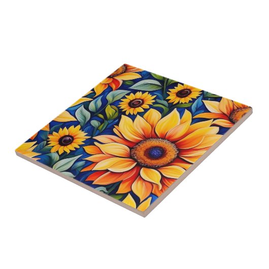 Moderne Gelbblüte Fliese (Seite)