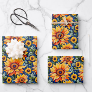 Moderne Gelbblüte Geschenkpapier Set