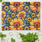 Moderne Gelbblüte Geschirrtuch (Gefaltet)