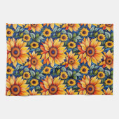 Moderne Gelbblüte Geschirrtuch (Horizontal)