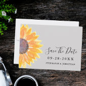 Moderne Gelbblüte Grau Save the Date