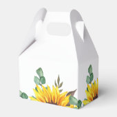 Moderne Gelbblütendose Gastgeschenk Hochzeit Geschenkschachtel (Rückseite)