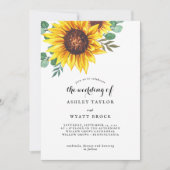 Moderne Gelbblütenhochzeit Einladung (Vorderseite)
