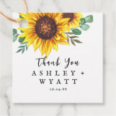 Moderne Gelbblütenhochzeit Geschenkanhänger (Vorderseite)