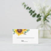 Moderne Gelbblütenhochzeit Platzkarte (Stehend Vorderseite)