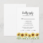 Moderne Gelbblütenhochzeit RSVP Karte (Vorne/Hinten)