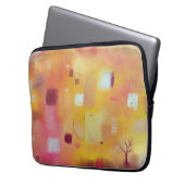 Moderne gelbe Abstrakte Kunst Laptopschutzhülle (Vorderseite Links)