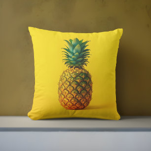 Moderne gelbe Ananas-Außenkissen Tropisch Kissen