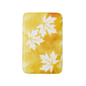 Moderne gelbe Aquarellfarben und Blätter aus weiße Badematte (Vorderseite Vertikal)