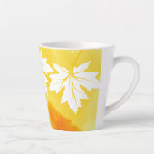 Moderne gelbe Aquarellfarben und Blätter aus weiße Milchtasse (Rechts)