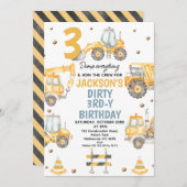 Moderne gelbe Bauweise dreiteiliger Geburtstag Einladung (Vorne/Hinten)