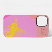Moderne gelbe Biene Monogramm Case-Mate iPhone-Hül iPhone Hülle (Rückseite (Horizontal))