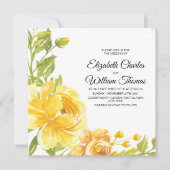 Moderne Gelbe Blume Hochzeit Einladung (Vorderseite)