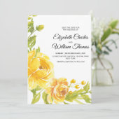 Moderne Gelbe Blume Save the Date Einladung (Stehend Vorderseite)