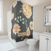 Moderne gelbe Blumen & Kraft Personalisiertes Gesc Duschvorhang (Beispiel)