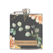 Moderne gelbe Blumen & Kraft Personalisiertes Gesc Flachmann (Vorderseite)