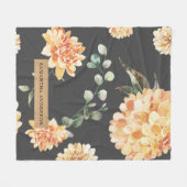 Moderne gelbe Blumen & Kraft Personalisiertes Gesc Fleecedecke (Vorderseite (Horizontal))