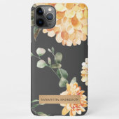Moderne gelbe Blumen & Kraft Personalisiertes Gesc iPhone Hülle (Rückseite)