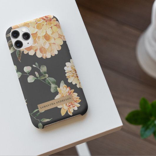 Moderne gelbe Blumen & Kraft Personalisiertes Gesc iPhone Hülle