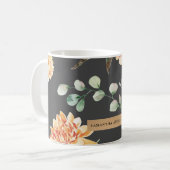Moderne gelbe Blumen & Kraft Personalisiertes Gesc Kaffeetasse (Vorderseite Links)