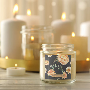 Moderne gelbe Blumen & Kraft Personalisiertes Gesc Quadratischer Aufkleber