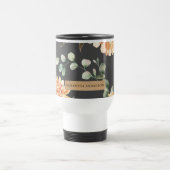 Moderne gelbe Blumen & Kraft Personalisiertes Gesc Reisebecher (Mittel)