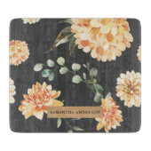 Moderne gelbe Blumen & Kraft Personalisiertes Gesc Schneidebrett (Vorderseite)