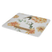 Moderne gelbe Blumen & Kraft Personalisiertes Gesc Schneidebrett (Ecke)