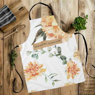 Moderne gelbe Blumen & Kraft Personalisiertes Gesc Schürze